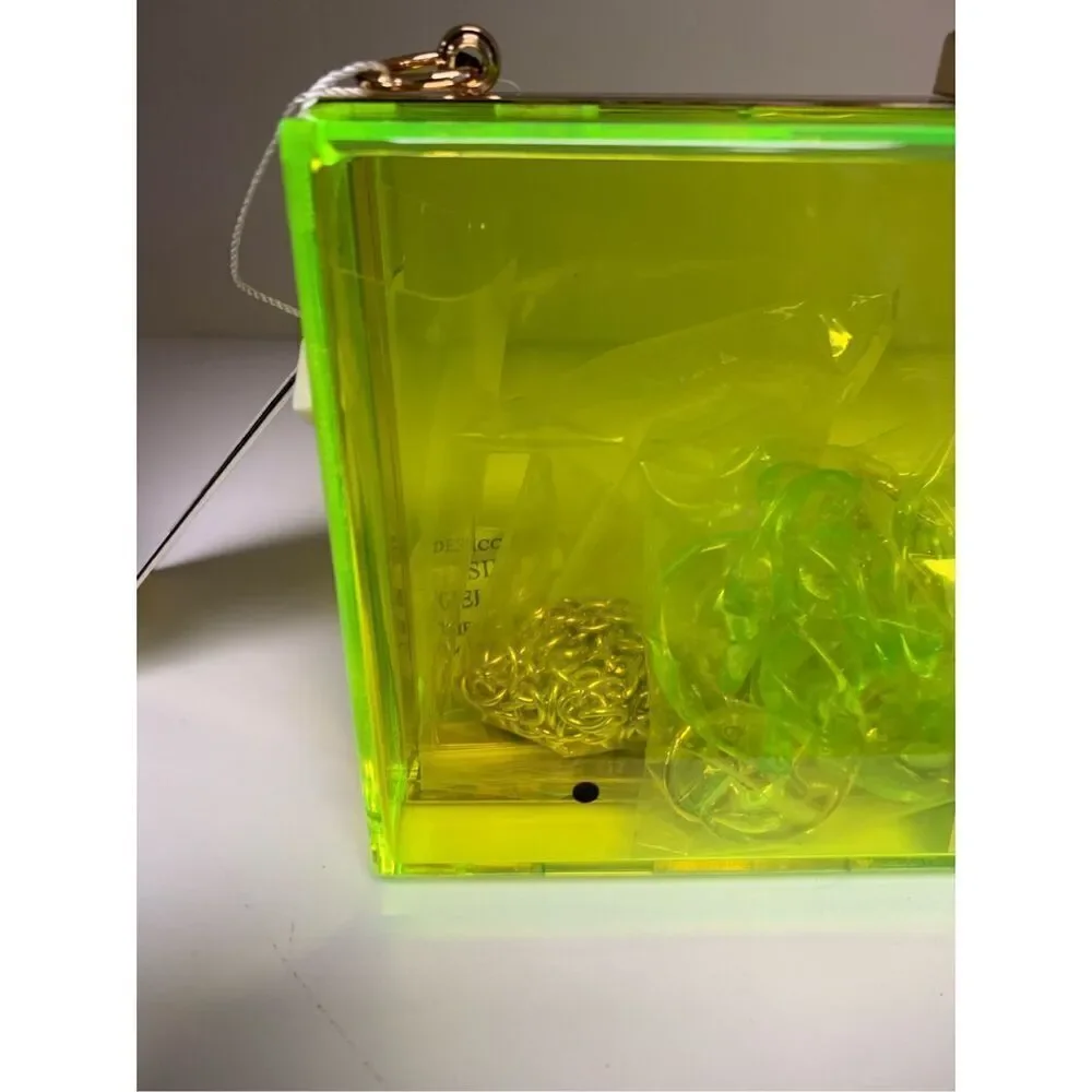 Neon Green Transparent Box Bag